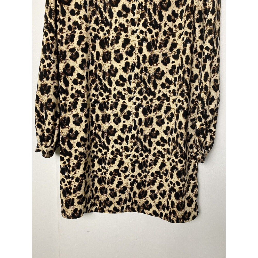Reynah Couture Mini Dress Size 6 Cheetha Animal Print Balloon Long Sleeves - Picture 14 of 14